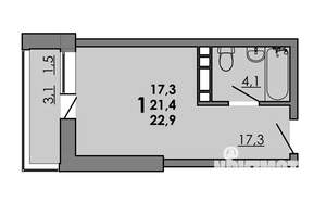 Студия квартира, вторичка, 23м2, 4/16 этаж