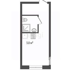 Студия квартира, вторичка, 14м2, 1/4 этаж