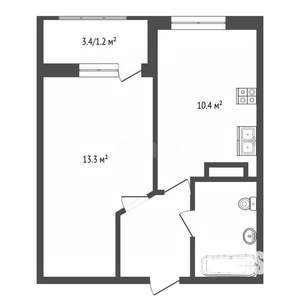 1-к квартира, вторичка, 34м2, 7/24 этаж