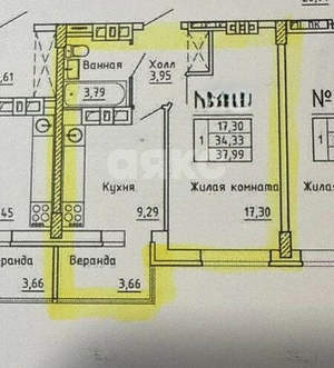 1-к квартира, вторичка, 38м2, 14/21 этаж