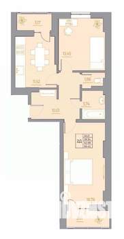 2-к квартира, вторичка, 66м2, 9/22 этаж