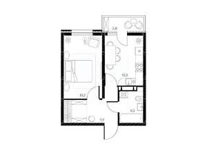 1-к квартира, вторичка, 36м2, 9/25 этаж