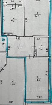 2-к квартира, вторичка, 53м2, 6/22 этаж