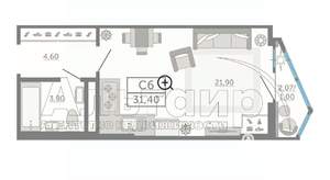 Студия квартира, вторичка, 32м2, 9/24 этаж