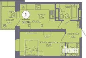 1-к квартира, вторичка, 38м2, 10/24 этаж
