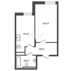1-к квартира, вторичка, 35м2, 6/25 этаж