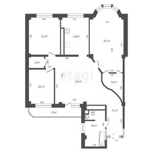 4-к квартира, вторичка, 105м2, 11/16 этаж