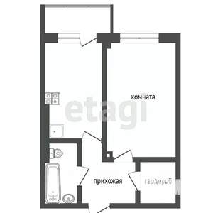 1-к квартира, вторичка, 41м2, 1/10 этаж