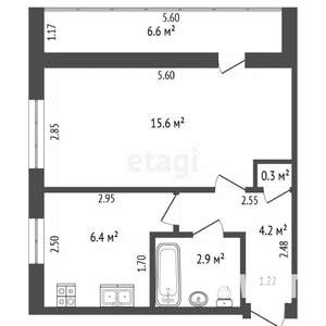 1-к квартира, вторичка, 32м2, 8/9 этаж