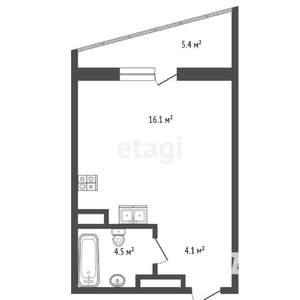 1-к квартира, вторичка, 33м2, 6/26 этаж