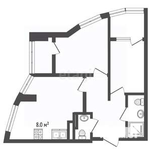 3-к квартира, вторичка, 59м2, 19/25 этаж