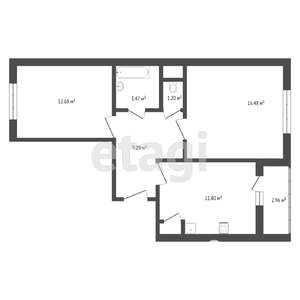 2-к квартира, вторичка, 56м2, 15/21 этаж