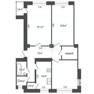 3-к квартира, вторичка, 80м2, 5/5 этаж