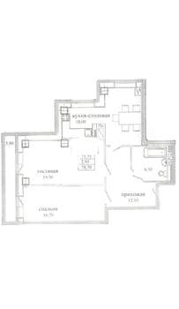 3-к квартира, вторичка, 80м2, 12/22 этаж