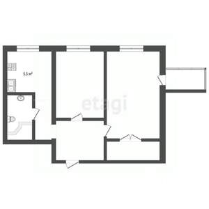 2-к квартира, вторичка, 48м2, 9/9 этаж