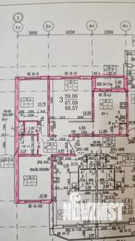 3-к квартира, вторичка, 68м2, 12/17 этаж
