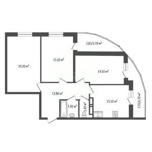 3-к квартира, вторичка, 87м2, 4/20 этаж