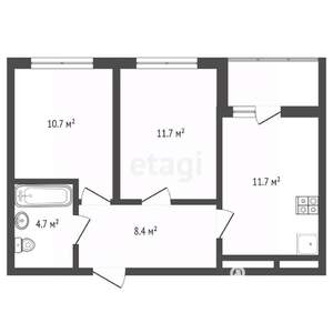 2-к квартира, вторичка, 50м2, 2/13 этаж