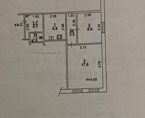2-к квартира, вторичка, 41м2, 1/1 этаж