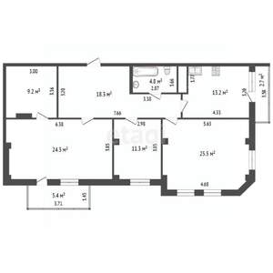 3-к квартира, вторичка, 107м2, 5/6 этаж