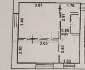 1-к квартира, вторичка, 31м2, 1/4 этаж