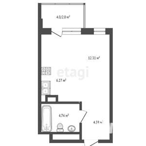 Студия квартира, вторичка, 33м2, 20/24 этаж