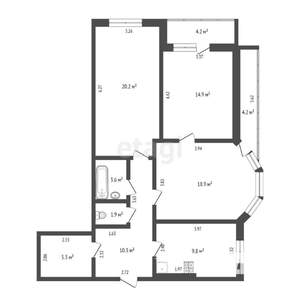 3-к квартира, вторичка, 98м2, 7/15 этаж