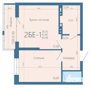 2-к квартира, вторичка, 44м2, 6/15 этаж