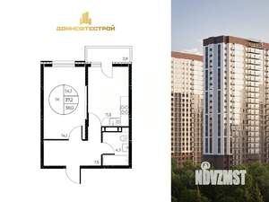 1-к квартира, вторичка, 38м2, 6/25 этаж