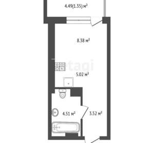 Студия квартира, вторичка, 28м2, 8/24 этаж