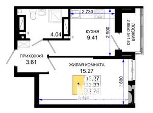 1-к квартира, вторичка, 34м2, 23/25 этаж