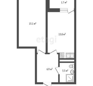 1-к квартира, вторичка, 41м2, 21/25 этаж