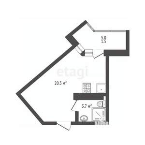 Студия квартира, вторичка, 25м2, 4/18 этаж