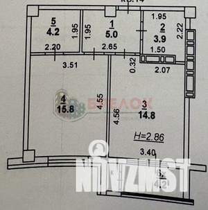 2-к квартира, вторичка, 48м2, 4/16 этаж