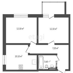 2-к квартира, вторичка, 45м2, 15/21 этаж