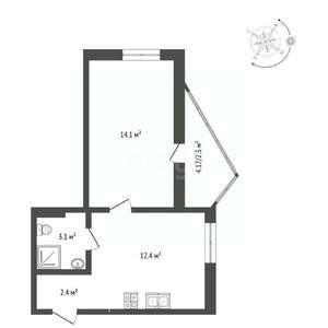 1-к квартира, вторичка, 35м2, 9/24 этаж