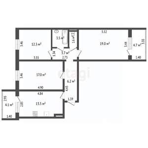 3-к квартира, вторичка, 82м2, 6/10 этаж