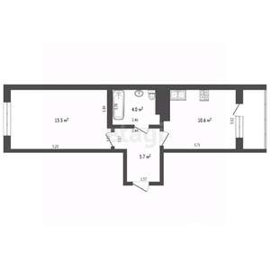 1-к квартира, вторичка, 34м2, 11/22 этаж