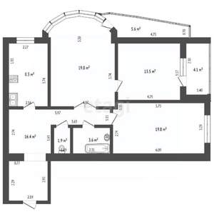 3-к квартира, вторичка, 90м2, 9/15 этаж