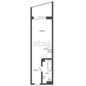 Студия квартира, вторичка, 26м2, 25/25 этаж