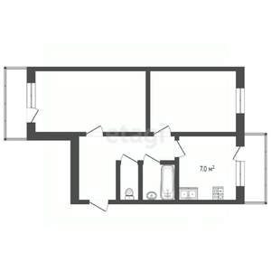 2-к квартира, вторичка, 43м2, 4/5 этаж