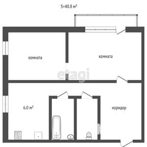 2-к квартира, вторичка, 40м2, 3/5 этаж