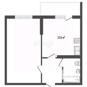1-к квартира, вторичка, 39м2, 3/16 этаж