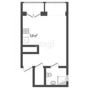 Студия квартира, вторичка, 45м2, 14/24 этаж