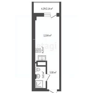 Студия квартира, вторичка, 26м2, 9/24 этаж