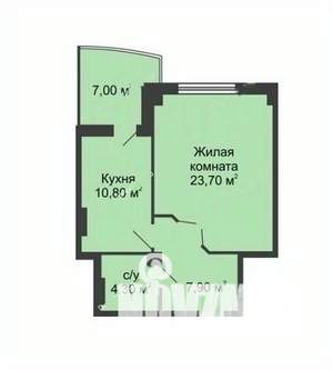1-к квартира, вторичка, 50м2, 7/16 этаж