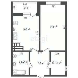 1-к квартира, вторичка, 41м2, 15/22 этаж