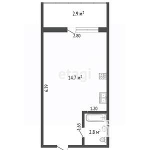 Студия квартира, вторичка, 20м2, 3/4 этаж