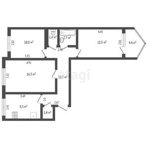 3-к квартира, вторичка, 64м2, 4/9 этаж