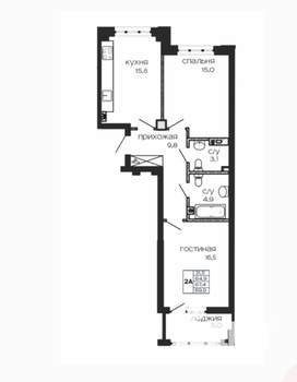 2-к квартира, вторичка, 67м2, 3/18 этаж